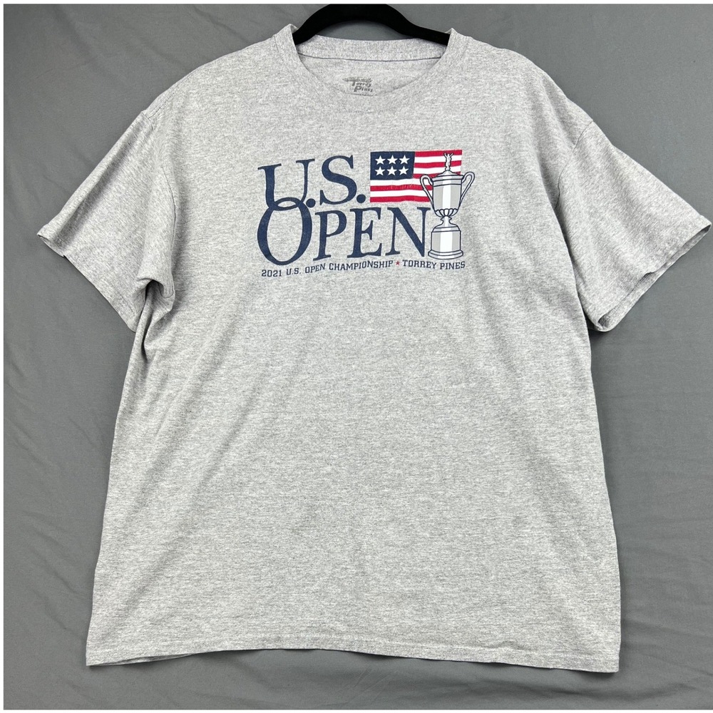 Torrey Pines US Open 2021 Championship T-Shirt Mens Large Gray Golf Graphic Fair